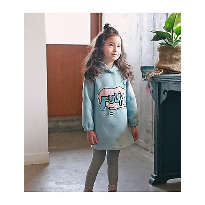 Girl's Casual/Daily Print Dress / Hoodie & SweatshirtPolyester Fall Green  