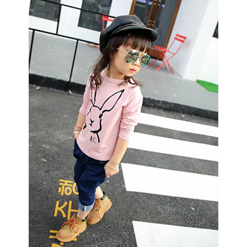 Girl's Casual/Daily Solid TeeCotton Spring / Fall Pink  