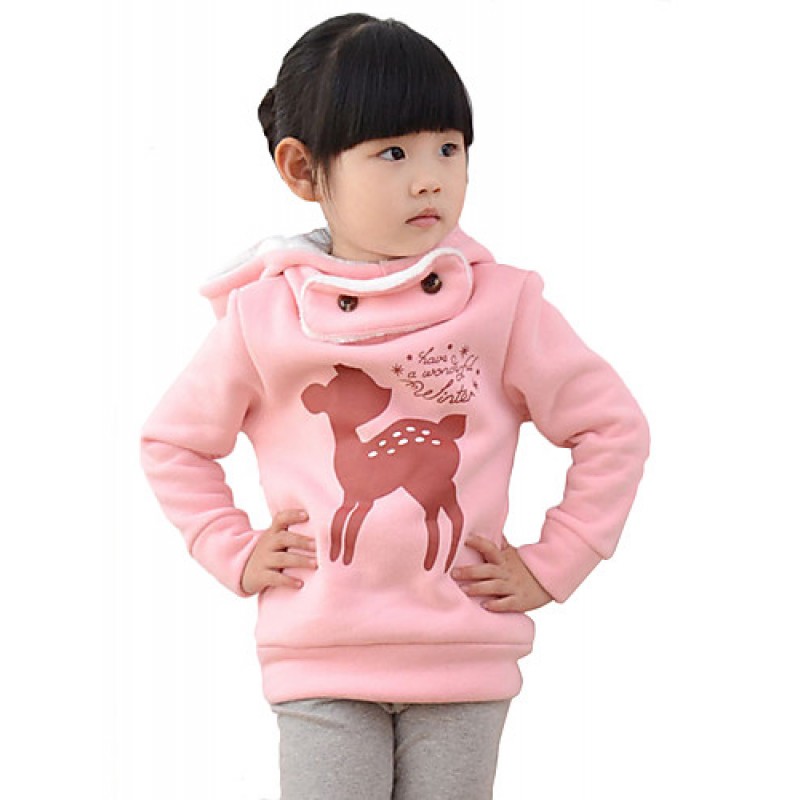 Girl's Cotton Cartoon Deer Fashion Spring/Fall/Winter Going out/Casual/Daily Warm Thickness Children Hoodies Sweater  