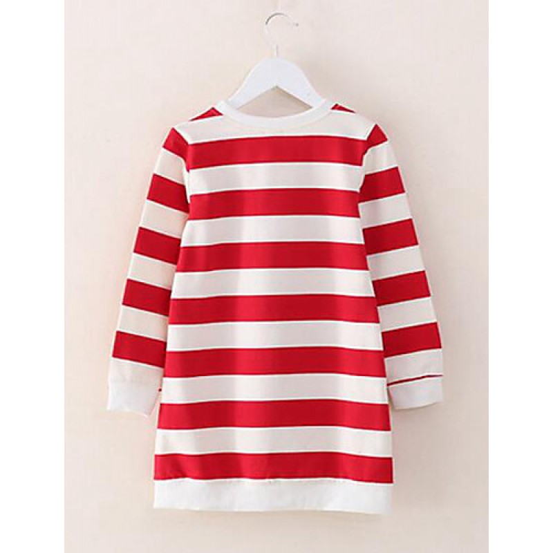 Girl's Casual/Daily Striped Tee,Cotton Spring / Fall Black / Purple / Red  