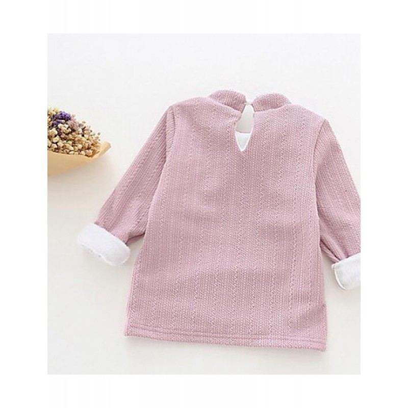 Girl Casual/Daily Solid Tee,Cotton Winter ? Sleeve Regular  