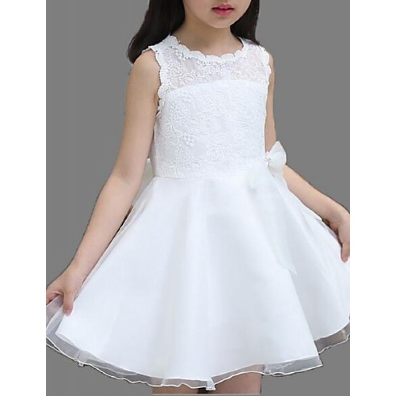 Girl's White Dress / Clothing Set,Solid ...