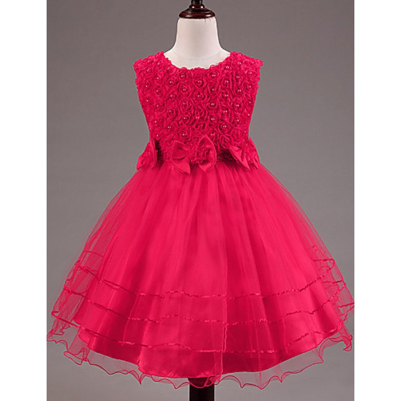 Girl's Summer Micro-elastic Medium Sleeveless Dresses/Clothing Sets (Cotton Blends/Lace/Organza)  
