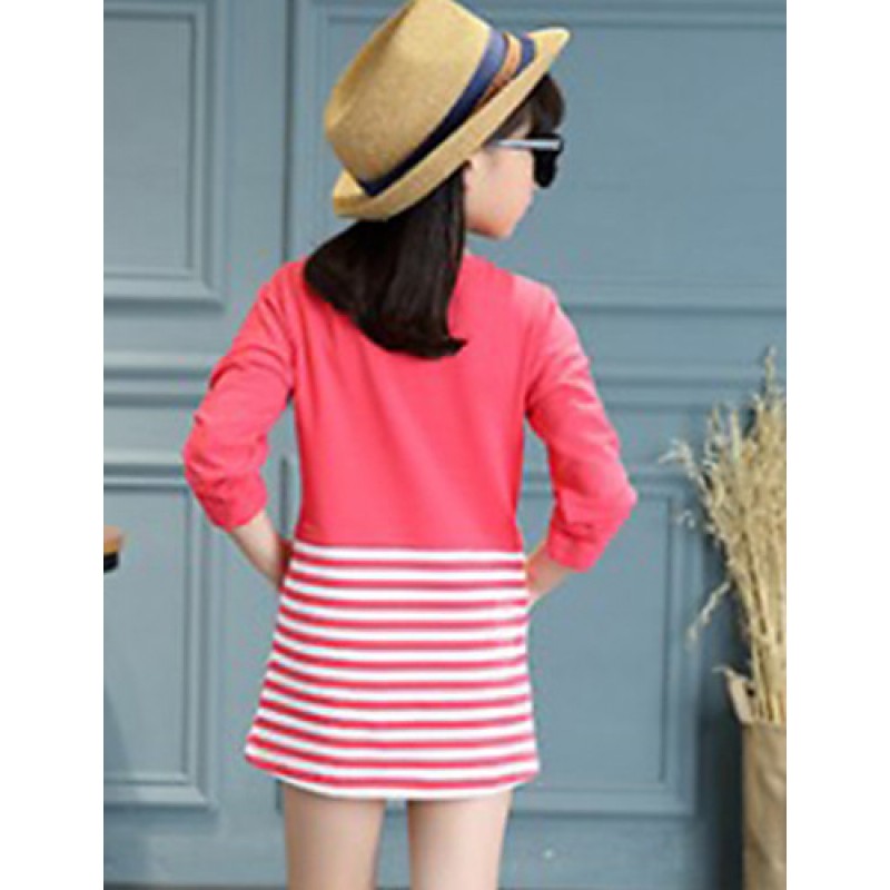 Girl's Casual/Daily Solid TeePolyester Spring / Fall Red / White / Yellow  