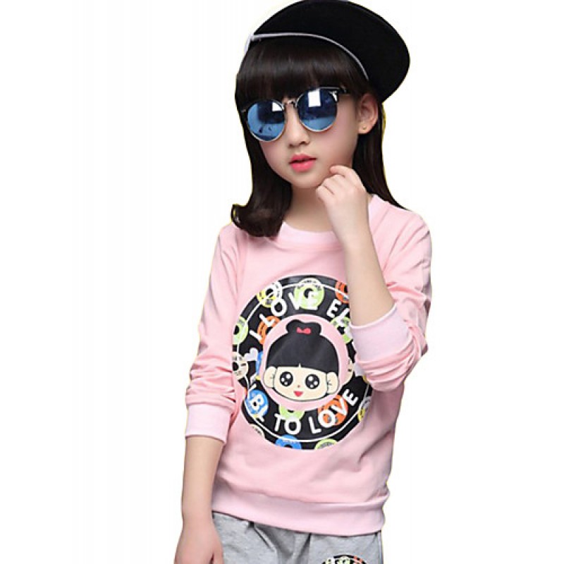 Girl's Casual/Daily Print Suit & BlazerCotton / Spandex Spring / Fall Pink  