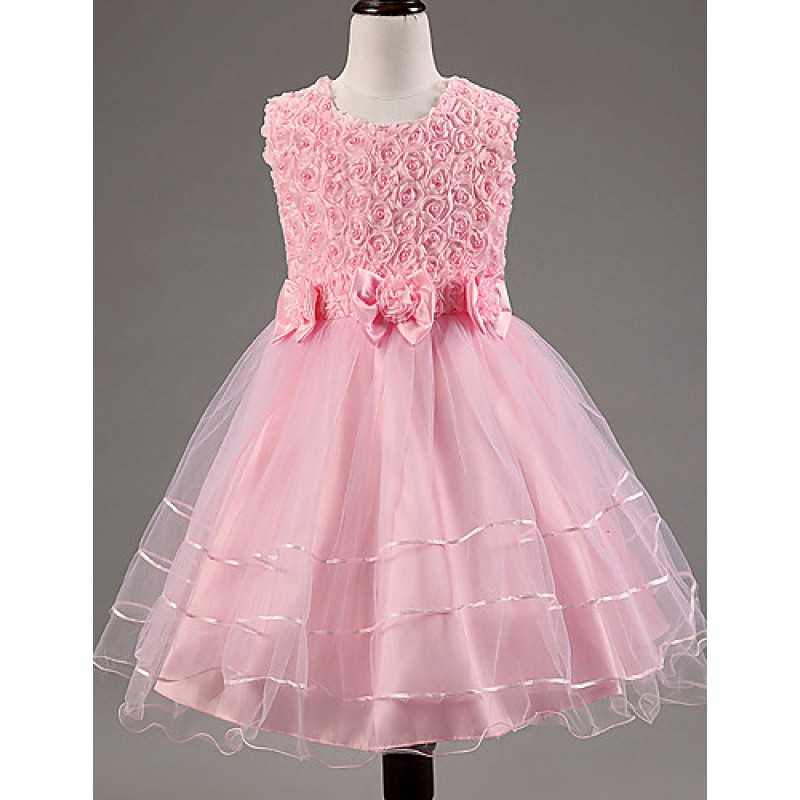 Girl's Summer Micro-elastic Medium Sleeveless Dresses/Clothing Sets (Cotton Blends/Lace/Organza)  