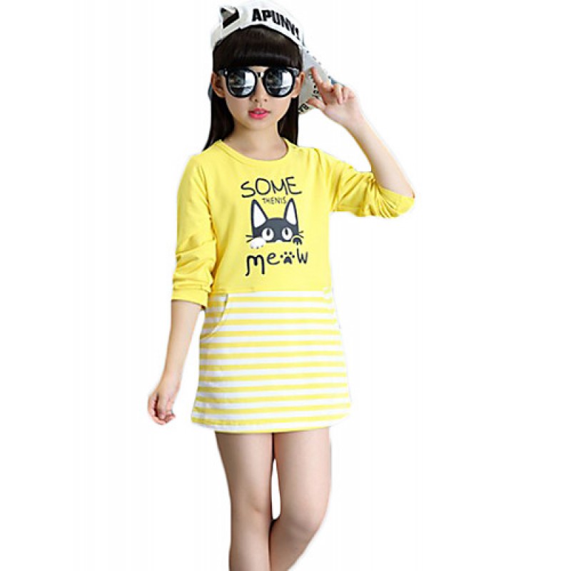 Girl's Casual/Daily Solid TeePolyester S...