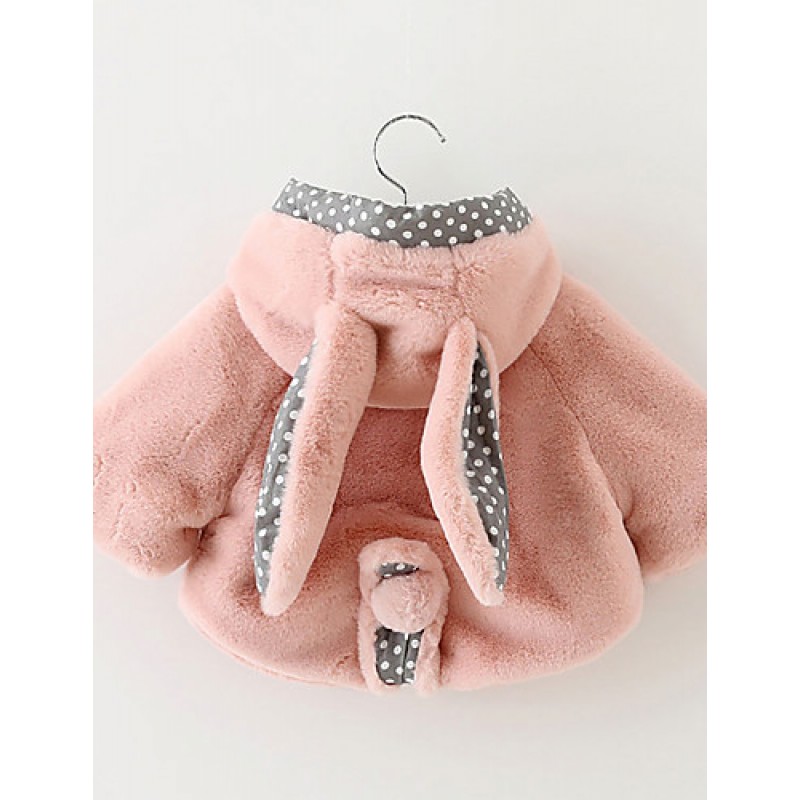 Girl's Casual/Daily Polka Dot BlouseRabbit Fur Winter / Spring / Fall Pink / White  