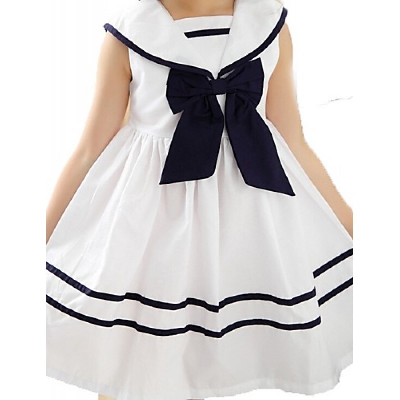 Girl's White Dress,Bow Cotton Summer / S...