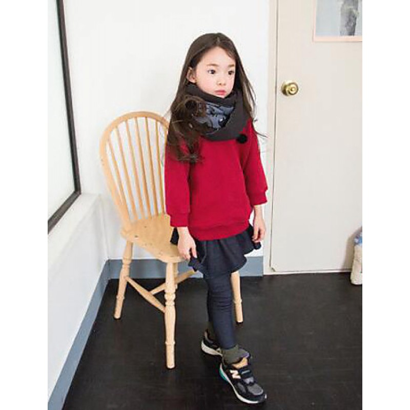 Girl's Casual/Daily Solid Hoodie & SweatshirtCotton Winter / Fall Red / Yellow  
