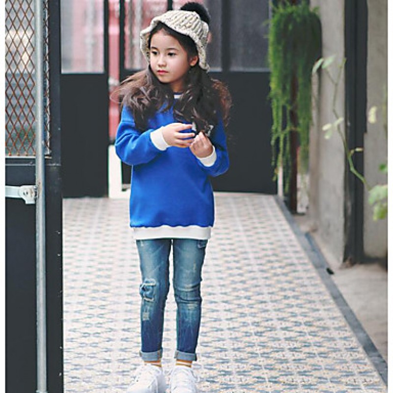 Girl's Casual/Daily Solid JeansCotton Wi...