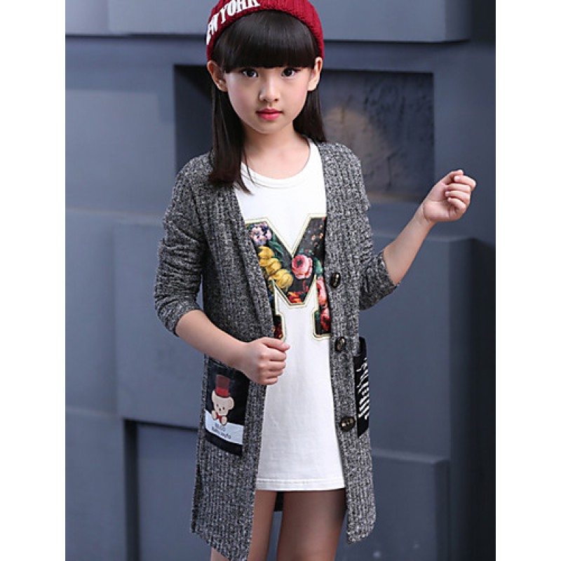 Girl's Casual/Daily Print Sweater & ...