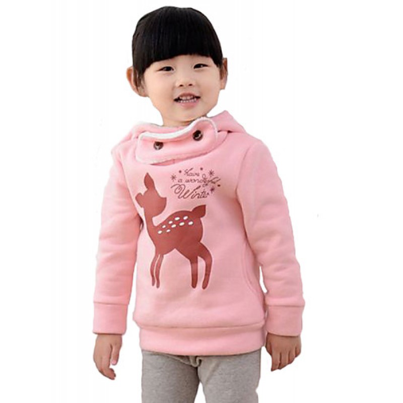 Girl's Cotton Cartoon Deer Fashion Spring/Fall/Winter Going out/Casual/Daily Warm Thickness Children Hoodies Sweater  