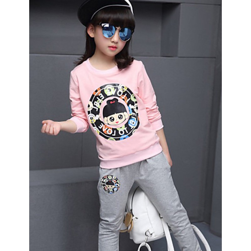 Girl's Casual/Daily Print Suit & BlazerCotton / Spandex Spring / Fall Pink  